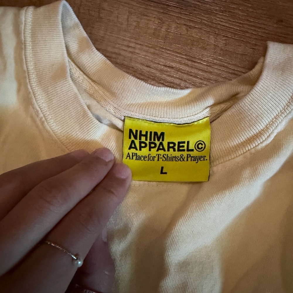 Nhim Apparel Butter Yellow Short-Sleeve Graphic Tee With Blue Print — image 3 of 3